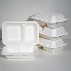 2 Compartment Hinged Sugarcane Container