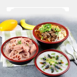 550ml, 700ml, 1000ml Red Black Bowl & Lid