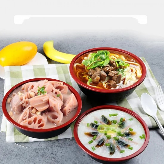 550ml, 700ml, 1000ml Red Black Bowl & Lid