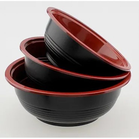 550ml, 700ml, 1000ml Red Black Bowl & Lid