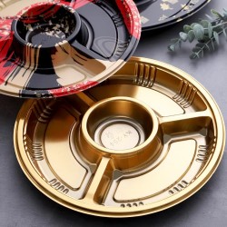 Round Sushi Party Tray (4 Compartment)