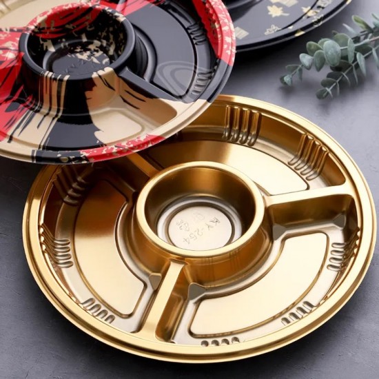 Round Sushi Party Tray (4 Compartment)