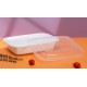 24oz Plastic Rectangular Container & Lid-White