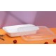28oz Plastic Rectangular Container & Lid-White
