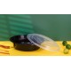 Plastic 16oz Round Container & Lid-Black 