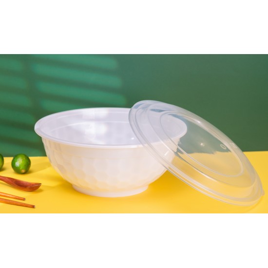 Plastic 36oz Bowl & Lid-White 