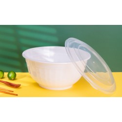 Plastic 42oz Bowl & Lid-White 